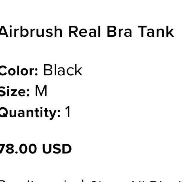 Alo Airbrush Real Bra Black V-Neck Tank M - Picture 4 of 7